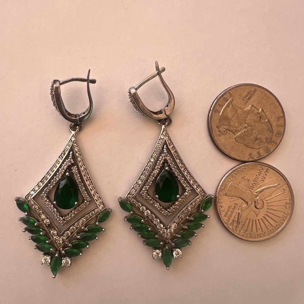Silver earrings with natural stones.